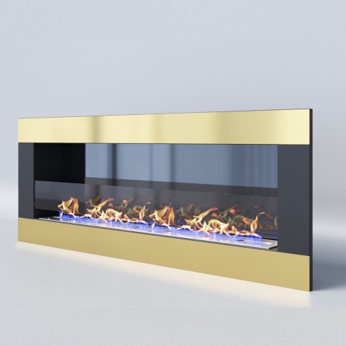 Биокамин "Русский огонь" Голд 1500V встраиваемый с декоративным стеклом (стемалитом)