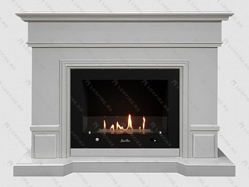 Каминный портал МДФ "Флоренция 1400" с биокамином Lux Fire "Фаер Бокс 4 - 30" (бежевый)