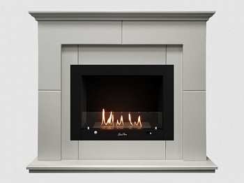 Каминный портал МДФ "Пьер 1300" с биокамином Lux Fire "Фаер Бокс 3-33" (белый)