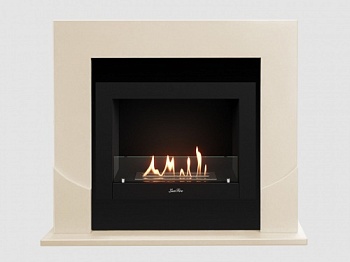 Каминный портал МДФ "Ассен 1200" с биокамином Lux Fire "Фаер Бокс 2 - 30" (бежевый)