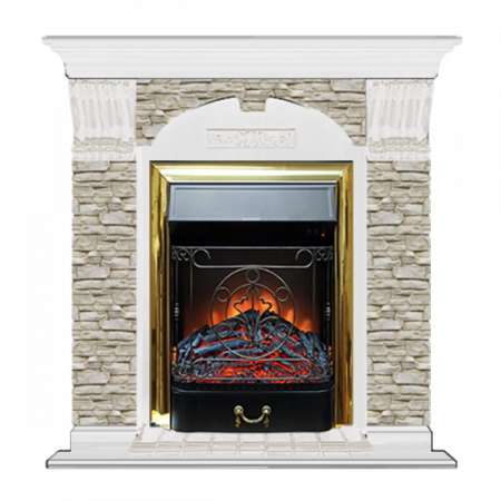 Арочный Грот однотонный (белый)+Majestic Brass