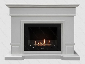 Каминный портал МДФ "Флоренция 1400" с биокамином Lux Fire "Фаер Бокс 3 - 33" (бежевый)