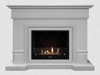 Каминный портал МДФ "Флоренция 1400" с биокамином Lux Fire "Фаер Бокс 1 - 33" (бежевый)