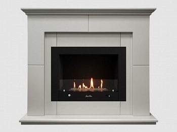 Каминный портал МДФ "Пьер 1200" с биокамином Lux Fire "Фаер Бокс 4-30" (белый)