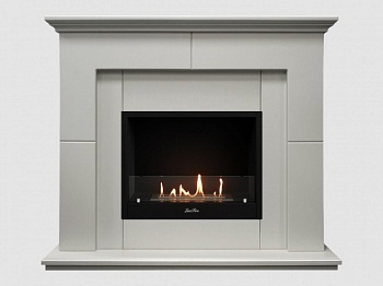 Каминный портал МДФ "Пьер 1300" с биокамином Lux Fire "Фаер Бокс 1-33" (белый)