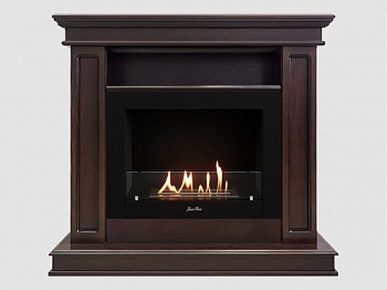 Каминный портал МДФ "Раймонд 1250" с биокамином Lux Fire "Фаер Бокс 2 - 33" (темный орех)